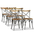 Swen Studio -  Dining Chairs 6 pcs Solid Mango Wood and Steel Cross Back